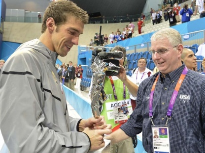 Michael Phelps farewell with his coach Bob Bowman