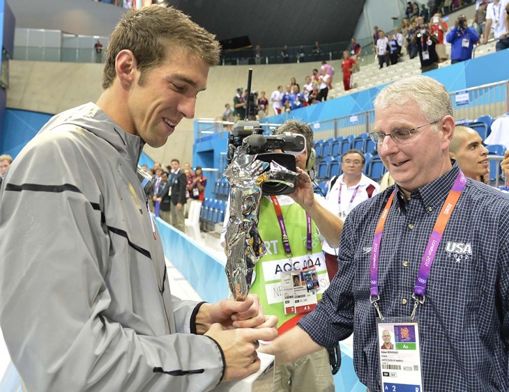 Michael Phelps farewell with his coach Bob Bowman